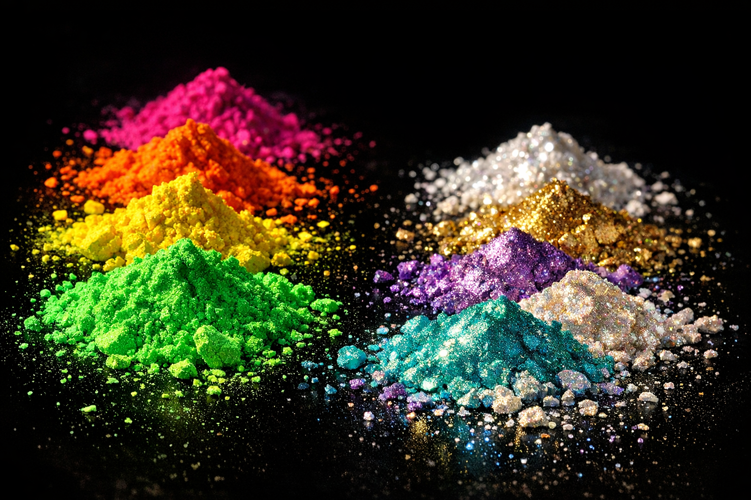 Pigmentos fluorescente e de efeito