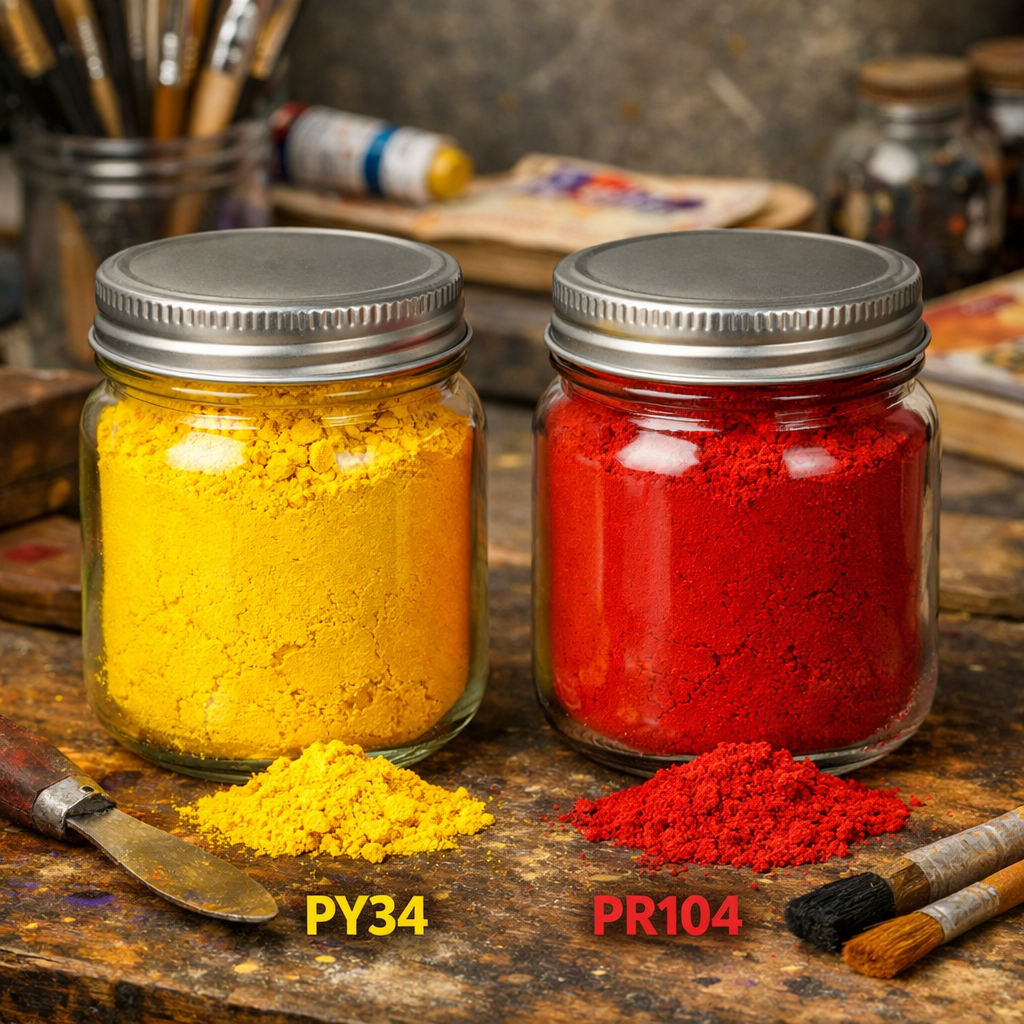 Pigmentos PY34 e PR1